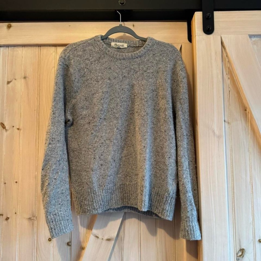 Men’s Gray Merino Wool Madewell Crew Sweater